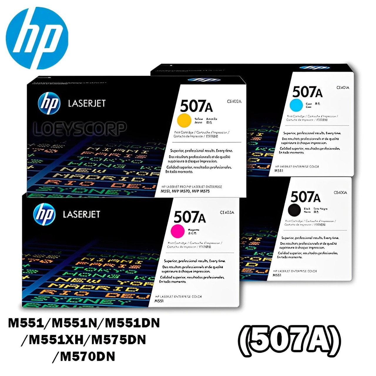 TONER HP CE403A PARA IMPRESORA M551N KIT COMPLETO COLORES.