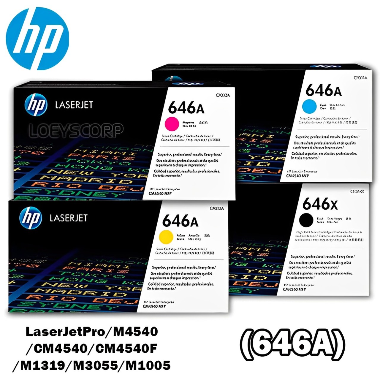 TONER HP CF032A PARA IMPRESORA CM4540 KIT COMPLETO COLORES