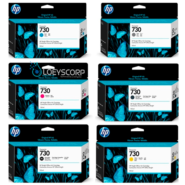 TINTA HP 730 130ML PACK COMPLETO COLORES