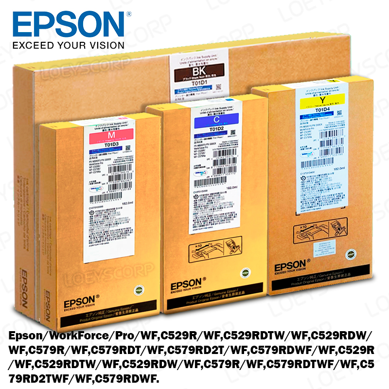 BOLSA DE TINTA EPSON T01D200 PARA IMPRESORA WF-C529R KIT COMPLETO COLORES