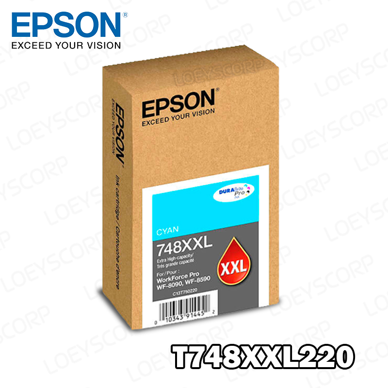 TINTA EPSON T748XXL220 CIAN PARA WF-6090, 6590 ORIGINAL