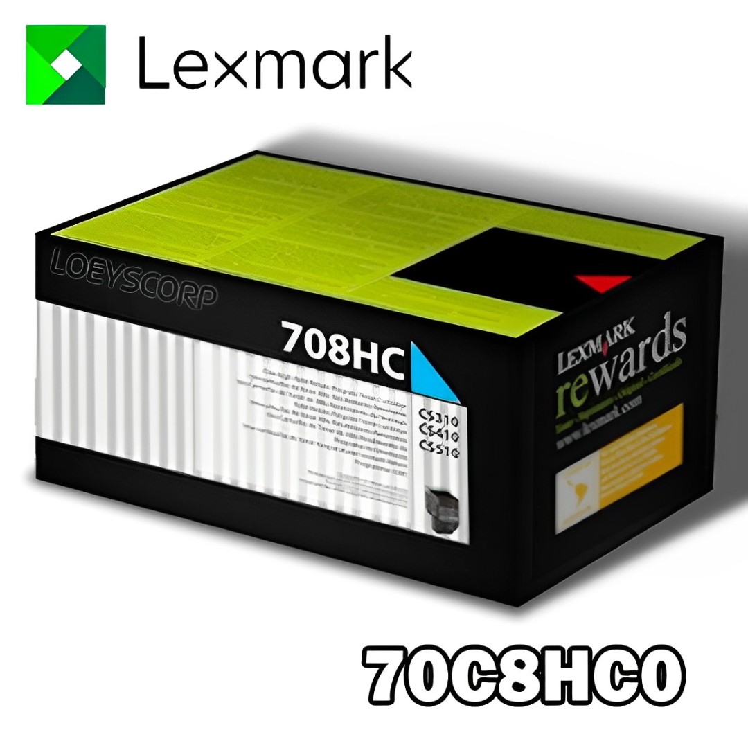 TONER LEXMARK 70C8HC0 CS510DE CS310DN CYAN 3,000 PAG.